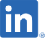 LinkedIn-Logo, blaues Quadrat mit weißem „in“ und registriertem Markenzeichen.