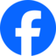 Facebook-Logo mit weißem „f“ auf blauem rundem Hintergrund.